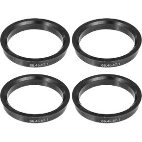 ACROPIX 66.45mm to 57.1mm Universal Car Hub Centric Rings Black - Pack of 4