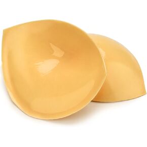 Double Sided Sticky Bra Inserts, Bra Pads Inserts Push Up for Boob Lift, Adhesive Waterproof Breast Enhancers Sticky on Bra for Bathing Suit Bikini Sport Bra for B/C Cups Beige