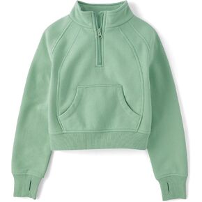 The Children's Place girls Fleece Quarter Zip Hooded Sweatshirt