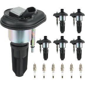 Ignition Coil & Iridium Spark Plugs for Chevy GMC Buick Isuzu Envoy Trailblazer Colorado Rainier Canyon Ascender 4.2L 2.8L 3.5L 2002 2003 2004 2005 2006 2007 2008 UF303 C1395 5C1392-6 Set
