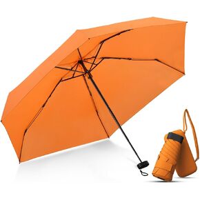 LEAGERA Compact Travel Umbrella with Case - Mini Umbrella for Purse, Small Lightweight &Tiny Design Perfect for Parasol Outdoor Sun&Rain Umbrellas, blackishgreen