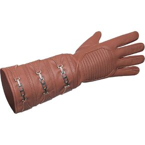 URBAN BUCK Real Leather Gauntlet Costume Long Regular Fit Mens Assorted Buckle Cosplay Gloves