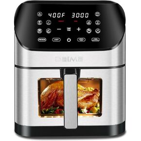 Air Fryer 8.5 QT Oilless AirFryer 1500W Electric Healthy Oven Cooker Large Capacity with Visible Cooking Window, 10 Presets in One Touch, Digital Control, Non-Stick Basket