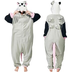 Cute Opossum Onesie Pajamas Adult Halloween Cosplay Christmas Novelty Nightwear Carnival Costume