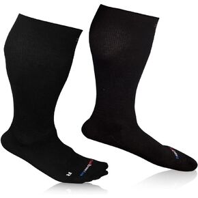 2XL Wide Calf & Big and Tall 20-30 mmHg Compression socks Men and Women-Black