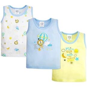COTTON STUFF Toddler Boys Tank Top Undershirt Sleeveless Tank Tops 100% Cotton (Kindness Boy Collection) (Pack of 3)