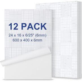 Janlaugh 12 Pcs 6/25" Thick 24 x 16 Inch Self Adhesive Foam Board White Foam Core Backing Board Foam with Adhesive Backing Sticky Foam Board for Picture Crafts Artworks School Projects in Saudi Arabia