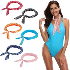 6 Pack Cooling Neck Wraps Ice Cooler Bandanas for Hot Summer, Indoor, Outdoor Cooler Headband for Men Women Camping Running Outdoor Sports