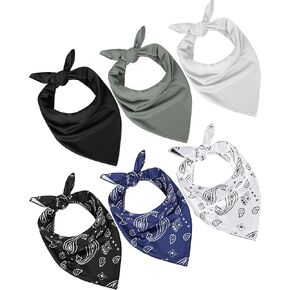 6 Pcs Paisley Cooling Bandana Bulk Cooling Skull Cap Cowboy Headband Unisex Neck Wicking Bandana for Men Women