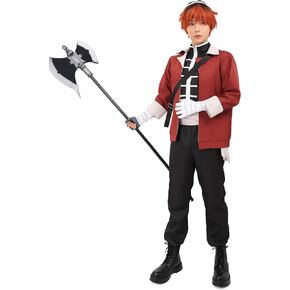 DAZCOS Frieren Stark Cosplay Costume Red Jacket outfit