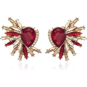 Retro Wings Earrings Rhinestone Statement Stud Earrings for Women Sparkling Colorful Crystal Earrings for Girls Bridesmaid Earrings of Weddings