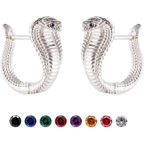 COPPERTIST.WU Cobra Snake Earrings, Dainty Huggie Hoop Earrings Hypoallergenic Gift for Women Girls Men(925 Sterling Silver/Gold Vermeil)