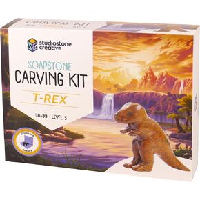 STUDIOSTONE CREATIVE DIY Arts & Crafts Carving Kit Kids Adults Tyrannosaurus (T Rex) Sculpture Soapstone