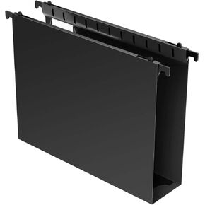 Extra Capacity Plastic Hanging File Folder Letter Size,12 Pack Reinforced Hang Folders with Heavy Duty 2 Inch Expansion,Durable Hanging Organizer Designed for Bulky Files(Black)