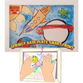 Kids Artwork Frames Changeble, Kids Art Frame, Childrens Art Project Frames, A4 Size Paper Picture Frame for Kid Artwork, Kıds Art Display Frame - NO GLASS frame, SAFE for your Kids (White)