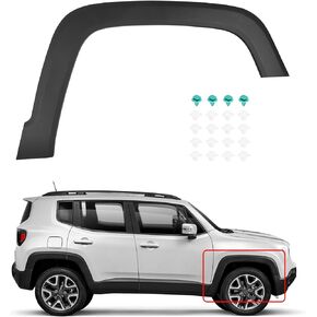 الجبهة اليمنى عجلة قوس الحاجز صب مضيئة تقليم الحاجز مشاعل متوافقة ل Jeep Renegade 2015-2021 الحاجز صب عجلة قوس تقليم الجانب الأمامي الأيمن الركاب استبدال 5XB64LXHAA CH1291113 اللوحات الطينية