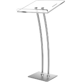 45'' Acrylic Podium Stand, Ultra Clear Iron Podium Pulpits for Churches, Modern Podium Lectern for Church,Conference,Speech,Classroom, 44.9''H x 23.6''L x 15.7''W
