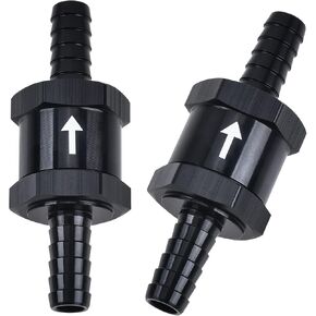 EVIL ENERGY 1/4" Fuel Check Valve One Way Inline Non Return Diesel Gasoline Black(6mm OD,2PCS)