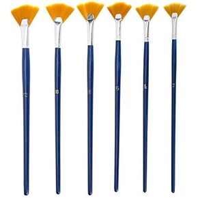 Paint Brush Set Fan Nylon Acrylic Watercolor Paintbrush (Blue 6pcs) in Saudi Arabia
