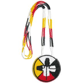 Native American Style Layered Beaded Necklace– Medallion beaded Necklace Handmade Seed Bead Necklace,Tribal ethnic beaded necklace MN-25-33