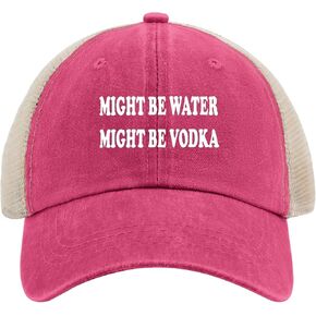Might BE WATERMIGHT BE Vodka-2 caps Trucker hat Women Rose Red02 Mens Sun hat Gifts for Girlfriends Workout Hat