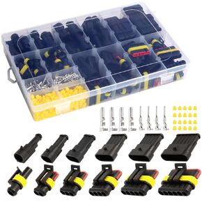 800Pcs Weather Pack Connectors Kit Waterproof Automotive Electrical Connectors Automotive Electrical Wire Connectors Plug Kit 1/2/3/4/5/6 Pin(50 Sets)