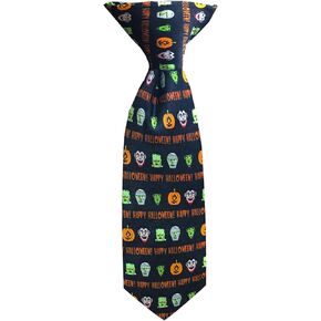 Boys' Infant Toddler Baby Happy Halloween Monsters Frankenstein Mummy Witches Jack-O-'Lantern 8 inch Clip-On Neck Tie