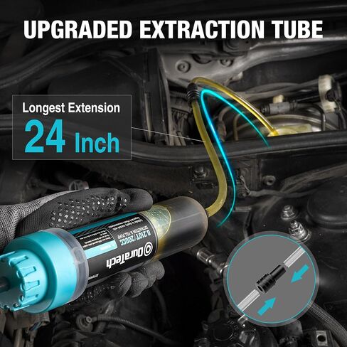 DURATECH 200CC Fluid Extractor Automotive, Fluid Pump with Long Extension Tubes, Oil Syringe with Powerful Suction, Fluid Extractor Pump for Extracting Engine Oil, Transmission Oil and Brake Fluid in Saudi Arabia