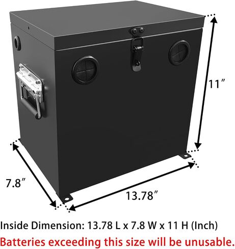 12V Car/RV/Marine Battery Box, Steel Battery Relocation Kit for Trailer, Boat, Trolling Motor, Kayak (Group 27 Black) in Kuwait