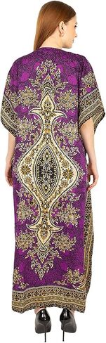 فستان قفطان نسائي من Three Eye Store فستان للشاطئ بطباعة قبلية عرقية مقاس كبير ورقبة على شكل حرف v فستان طويل فضفاض كيمونو in Kuwait