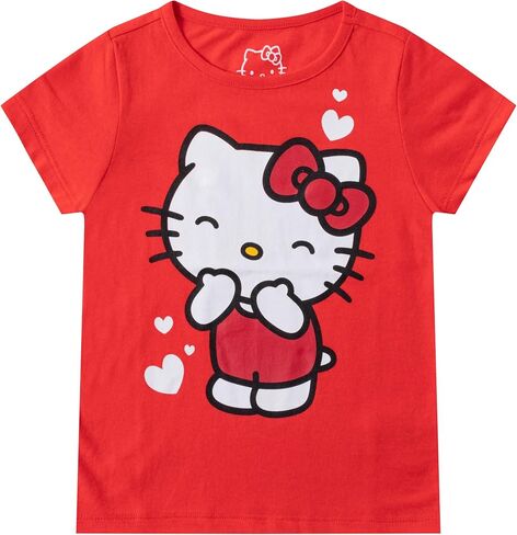 Hello Kitty Sanrio Girls 4 Pack Short Sleeve T-Shirt for Little and Big Kids in Saudi Arabia