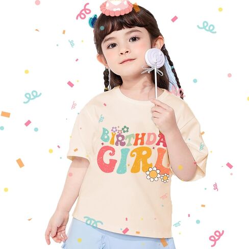 Birthday Girl Shirt 2nd 3rd 4th 5th 6th 7th 8th 9th Girls Birthday Tshirts Cotton Short Sleeve Tees in Saudi Arabia