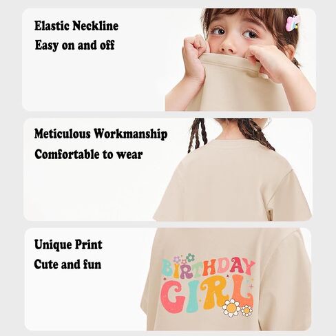 Birthday Girl Shirt 2nd 3rd 4th 5th 6th 7th 8th 9th Girls Birthday Tshirts Cotton Short Sleeve Tees in Saudi Arabia