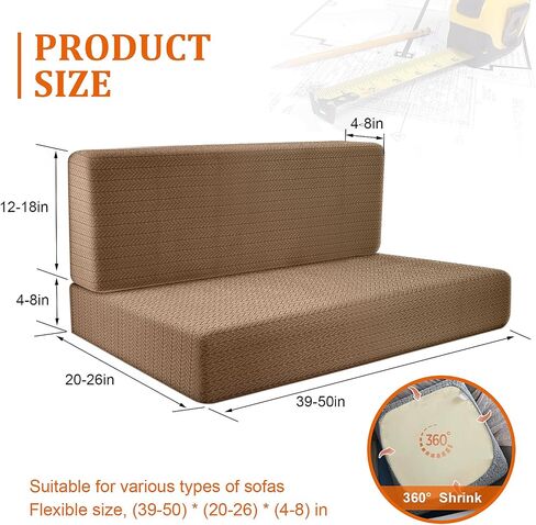 أغطية وسائد أريكة RV Dinette - غطاء وسادة مرن للتخييم - واقي أثاث أريكة Loveseat قابل للتمدد لمقعد السيارة RV Camper 1 غطاء مسند الظهر وغطاء مقعد واحد (كاكي) in Kuwait