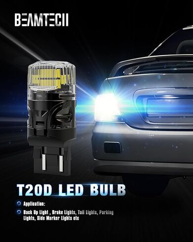 BEANTECH 7440 7443 LED Bulbs for Reverse Lights, 6500K White Super Bright 7441 992 T20 W21W 7444 LED for Back Up Tail Brake Parking Lights, Pack of 2 in Saudi Arabia