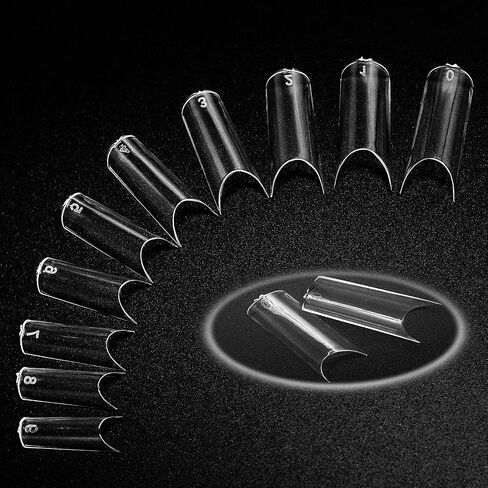 500 Pcs Clear False Nails Half Nail Tips Acrylic Traceless Fake Nail Home DIY Nail Art 10 Sizes in Saudi Arabia