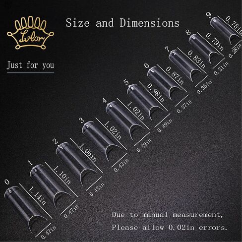 500 Pcs Clear False Nails Half Nail Tips Acrylic Traceless Fake Nail Home DIY Nail Art 10 Sizes in Saudi Arabia