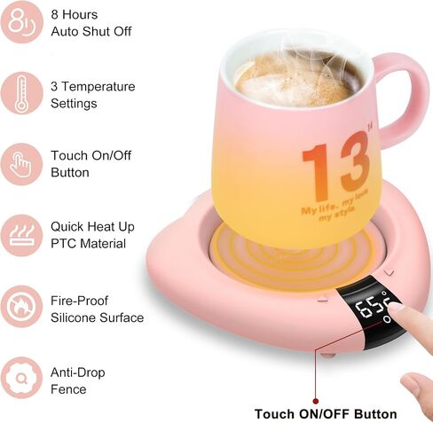 TRILINK Coffee Mug Warmer (No Cup), Electric Cup Warmer for Desk, 3 Temperature Levels, Auto Shut Off, Portable Mug Heater for Coffee, Beverage, Milk, Tea and Hot Chocolate, Green in Kuwait