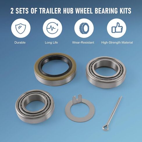 Trailer Axle Bearing Kit L68149/L68111 L44649/L44610 Grease Seal 171255TB 10-19 I.D. 1.719'' for #84 Spindle 3500 LB Trailer Axles (Set of 2) in Saudi Arabia
