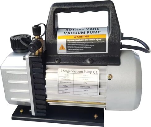 YaeTek 3CFM 1/4 HP مضخة تفريغ هواء دوارة بمرحلة واحدة HVAC R134a R12 R22 R410a A/C مجموعة قياس متعددة للتبريد مع حقيبة أدوات وملحقات in Kuwait