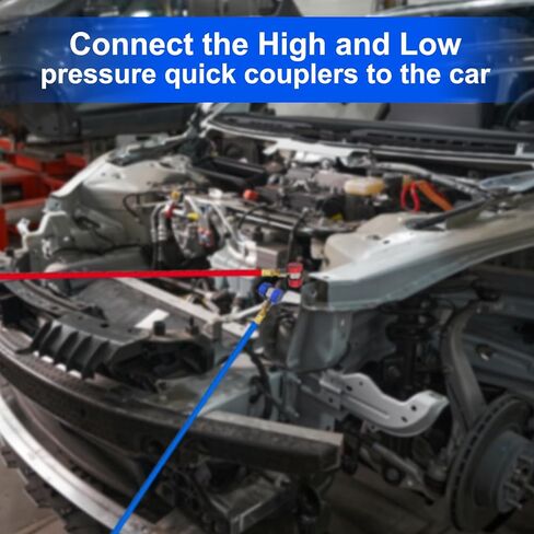 YaeTek 3CFM 1/4 HP مضخة تفريغ هواء دوارة بمرحلة واحدة HVAC R134a R12 R22 R410a A/C مجموعة قياس متعددة للتبريد مع حقيبة أدوات وملحقات in Kuwait