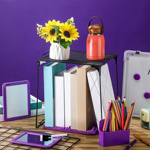 8 Pcs Locker Decorations for Girls Locker Organizer Kit Include Wire Locker Shelf, Mirror, Whiteboard with Dry Erase Marker, Storage Cup, Magnets Locker Carpet, Locker Kit for Girls (Purple) in Saudi Arabia
