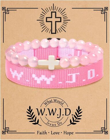 سوار WWJD أساور صليب مسيحي للنساء والرجال أساور يسوع الإيمان الديني مجوهرات عيد الفصح المسيحية in Kuwait