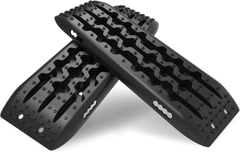 مسارات جر جديدة من STEGODON رفيعة (مجموعة من 2)، سجادات جر رملية وثلج وطين مسار للطرق الوعرة سلم 4WD (أسود نحيف) in Kuwait