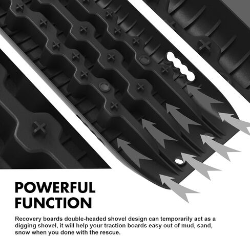 مسارات جر جديدة من STEGODON رفيعة (مجموعة من 2)، سجادات جر رملية وثلج وطين مسار للطرق الوعرة سلم 4WD (أسود نحيف) in Kuwait