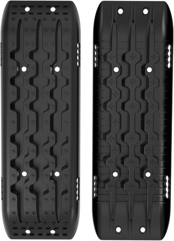 مسارات جر جديدة من STEGODON رفيعة (مجموعة من 2)، سجادات جر رملية وثلج وطين مسار للطرق الوعرة سلم 4WD (أسود نحيف) in Kuwait