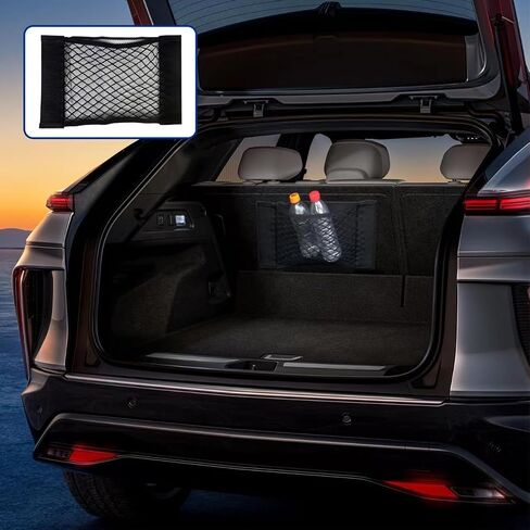 4 Pack Mesh Cargo Net for Car Trunk Storage, Elastic Automotive Cargo Net Pocket Wall Sticker Organizer Pouch Bag for Car backseat, trunk, with Tape Stickers Storage, Closet Organize 9.8 * 15.7 in in Saudi Arabia