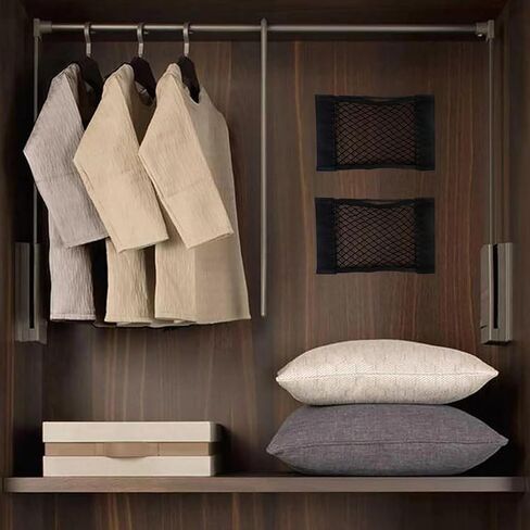 4 Pack Mesh Cargo Net for Car Trunk Storage, Elastic Automotive Cargo Net Pocket Wall Sticker Organizer Pouch Bag for Car backseat, trunk, with Tape Stickers Storage, Closet Organize 9.8 * 15.7 in in Saudi Arabia
