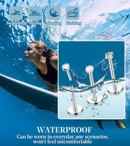 LOLIAS 18PCS Threadless Nose Rings Studs for Women Men 20G 18G 16G Hypoallergenic Surgical Stainless Steel Labret Lip Rings CZ Opal Push in Earrings Flat Back Nose Stud Cartilage Nostril Conch Helix Tragus Piercing Jewelry in Saudi Arabia