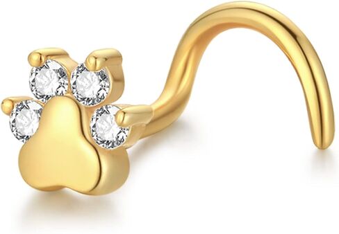 KoKollam Real Diamond Nose Stud With Twist Back 14K Solid Gold Nose Ring Studs in 20 Gauge Diamond Nose Ring Gold Nose Studs Nose Rings for Women, Men in Saudi Arabia